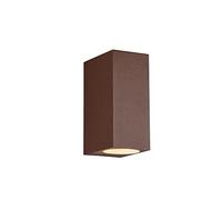 meineWunschleuchte Applique murale d'extérieur carrée Up and Down aspect rouille, hauteur 15 cm