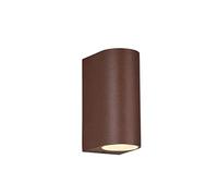 meineWunschleuchte Applique murale d'extérieur ronde Up and Down aspect rouille, hauteur 15 cm