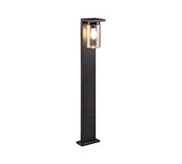 meineWunschleuchte Lampadaire d'extérieur en aluminium noir avec verre transparent dans un style maison de campagne moderne, hauteur 100 cm