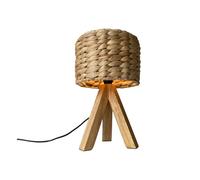 meineWunschleuchte Lampe de table à trois pieds avec panier et abat-jour en jacinthe d'eau, 26 cm petite