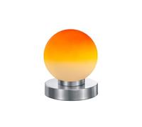 meineWunschleuchte Lampe de table Touch dimmable boule en verre orange | Hauteur 15cm avec E14 LED Ampoule Boule Interieur Petite Veilleuse Rétro pour Chambre Salon