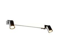 meineWunschleuchte Lampe miroir de salle de bain avec 2 spots et interrupteur, argent chromé, largeur 60 cm