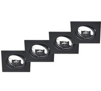 meineWunschleuchte Lot de 4 spots encastrables au plafond carrés en noir mat, 8 x 8 cm