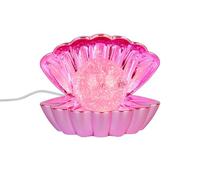meineWunschleuchte Petite lampe de table USB en forme de coquillage rose avec éclairage RVB changeant de couleur - Hauteur : 14 cm