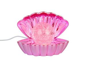 meineWunschleuchte Petite lampe de table USB en forme de coquillage rose avec éclairage RVB changeant de couleur - Hauteur : 14 cm