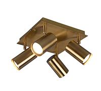 TRIO Beleuchtung Plafonnier LED élégant en laiton vieilli 4 spots rotatifs et pivotants