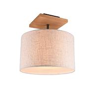 Meine Wunschleuchte Plafonnier avec abat-jour en tissu aspect lin beige, Ø 35 cm