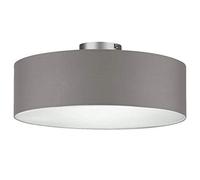 meineWunschleuchte Plafonnier avec abat-jour en tissu en brun-gris Ø 40cm - couverture satinée pour une ambiance lumineuse sans éblouissement, SP1002R40G, 40cm brun-gris