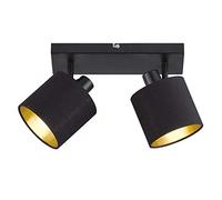 meineWunschleuchte Spot de plafond à 2 ampoules avec abat-jour en tissu | Largeur : 28 cm, avec 2 LED E14, pivotant et orientable, plafonnier au design classique, lumière ciblée