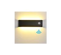 Meinice Applique Murale intérieur avec Détecteur de Mouvement, 31CM 12W 3000K Blanc Chaud Luminaires Intérieur Aluminium Décorer/Moderne Applique Murale Convient pour Salon Chambre Couloir Noir