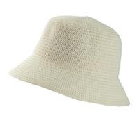 MEINICIY Chapeau bob pour femme, chapeau de plage pour femme, en maille de bambou tissé, pliable et pliable, Ivoire 2, Taille unique