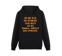 meiningjing Funny Tops Good Sex No Stress One Boo No Ex Small Circle Big Checks Hoodies Long Sleeve Pullover Loose Hoody Sweatershirt Black M