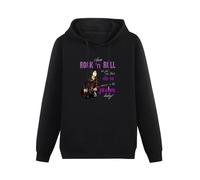 meiningjing Joan Jett Long Sleeve Hoody with Pocket Sweatershirt, Hooded, I Love Rock N' Roll Hoody Sweatershirt Black L