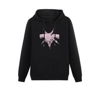 meiningjing Satan Lucifer Demon Death Scary Evil Satanism Grim Reaper Baphomet Satanist Hoodies Long Sleeve Pullover Loose Hoody Sweatershirt Black L