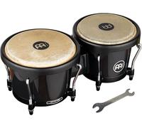 Meinl Percussion Bongos Journey Series - deux hand drums de 6,5 et 7,5 pouces - avec clé d'accord - en ABS, Noir (HB50BK)