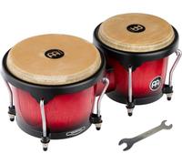 Meinl Percussion Bongos Headliner Wood - deux hand drums de 6,75 et 8 pouces - avec accord - chêne du Siam, Rouge (HB100WRB)