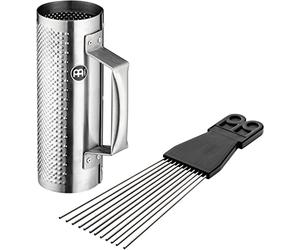 MEINL Percussion Güira Extra Small Acier brossé + racleur ABS