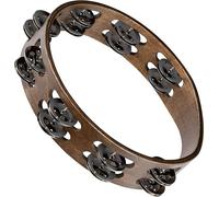 Meinl percussion tA2WB tambourine en bois avec cymbalettes en acier inoxydable à 2 rangées 10 "(25,4 cm)-diamètre: noyer marron)