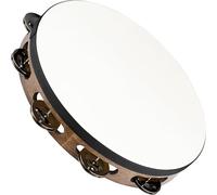 Meinl percussion tAH1WB headed tambourine bois avec cymbalettes en acier inoxydable (1 rangée 25,4 cm (10 ") (noix/marron)