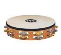 Meinl Tambourin TAH2MSNT - bois avec peau, grelots en laiton, double rangée - Super natural