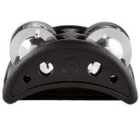 Meinl Tambourin pour pied CFJS2S-BK compact, cymbalettes acier inoxydable, support MDF, Noir