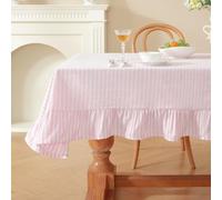 meioro Rectangulaire Nappe de Table Nappes Exterieur, Roses, 250 x 140 cm | Stripes Nappes rectangulaires, Nappes Carreaux pour la Cuisine, Protection de Table pour Anniversaire, Fête, Saint Valentin