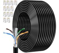 MEIPEK Cable Ethernet 60m, Cat 6 Rj45 Blindé Gigabit Câble Réseau Extérieur FTP 23AWG Internet Noir 60 Mètres Cable Lan pour Modem Routeur