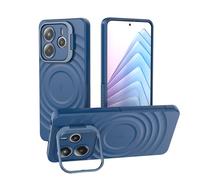 MEIQIBAO pour Xiaomi Redmi Note 14 Pro 5G Magnétique Coque avec caméra Protection Support Silicone Cover Anti Impact Anti dérapant Résistant Aux Rayures Case Compatible Xiaomi Poco X7 Coque Bleu
