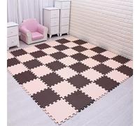 Meiqicool-Puzzle Bébé Oligfoam,Polymères De Jeu/18 Ou 24/Lot,Carreaux D'exercice Imbriqués,Tapis De Sol Lea Pour Enfant,29cm X 0.8cm Chacun - Type Coffee And Beige-16pcs