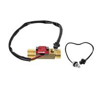 Meiqqm G1/2 pouce en laiton Débitmètre Hall Mesure de la température NTC Capteur de débit d'eau