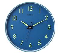 MEIRED Horloge Murale avec veilleuse de 30,5 cm, silencieuse, sans tic-tac, Fonctionne à Piles, Brille dans Le Noir, Horloge Murale éclairée pour Chambre à Coucher, Salon/Cuisine, Bleu