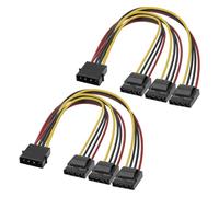MEIRIYFA 4 broches IDE adaptateur secteur Y Splitter Câble, LP4 IDE 4 broches 3 prises, adaptateur d'extension pour ordinateurs IDE disques durs (2 pièces, 20 cm)