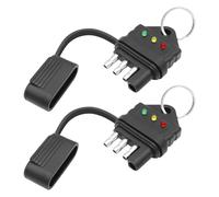 MEIRIYFA 4 Way Flat Circuit Trailer Fiche de lumière Remorque Testeur de câblage de remorque 4 broches Testeur Prise Accessoires de voiture pour camions, bateaux, caravanes (2 pièces)