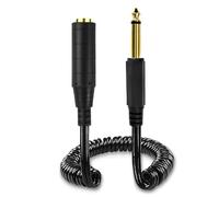 MEIRIYFA 6,35 mm câble audio mono guitare instrument rallonge, 6,35 mm 1/4" TS Mâle à Femelle Stéréo Câble Audio, bobine pour clavier amplificateur Haut - parleur piano (longueur étirée 0,8 m)