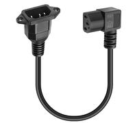 MEIRIYFA 90 degrés C13 à C14 câble Adaptateur Secteur IEC 320 C13 Femelle à C14 Mâle Support Mural PDU câble d'extension d'alimentation pour Ordinateur, projecteur -Noir, 40cm (C14 to Right C13)
