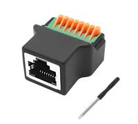 MEIRIYFA Adaptateur RJ45 vers 8 broches Quick Connect sans soudure, connecteur RJ45 8P8C femelle vers 8 broches type terminal presse sans soudure pour CAT5/6/7 audio analogique GPIO
