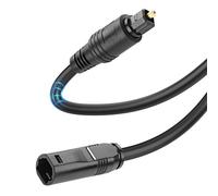 MEIRIYFA Câble d'extension audio optique Toslink - 1,5 m - Câble audio optique numérique mâle vers femelle - Pour home cinéma, barre de son, amplificateur TV (noir)