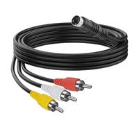 MEIRIYFA Câble d'extension S-Vidéo 4 broches vers 3 RCA mâle AV Câble composite 3 RCA vers 4 broches Mini DIN S-Video Câble d'extension pour TV/HDTV, lecteur CD, VCR, DVR, lecteur DVD, PC, ordinateur