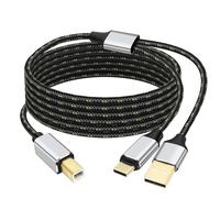 MEIRIYFA Câble d'imprimante type C + USB A vers USB B MIDI 2 en 1 USB C/A mâle vers B mâle Y - Câble d'extension pour imprimante, scanner, clavier MIDI - 1,5 m