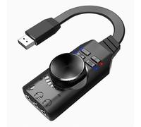 MEIRIYFA Carte son USB externe virtuel 7.1 Surround Sound USB 2.0 Adaptateur avec contrôle du volume pour ordinateur de bureau et portable