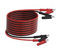 MEIRIYFA Clips alligator à double extrémité, fils de test électrique, 14 AWG, câble crocodile, avec clips isolants, test, câble en cuivre flexible, pour test électrique, 2 m, rouge et noir