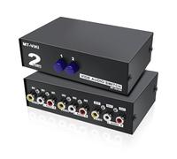 MEIRIYFA Commutateur AV RCA 2 en 1 - 2 ports AV RCA - 2 en 1 - Vidéo composite L/R - Pour lecteur DVD, consoles de jeu, moniteur TV, projecteur