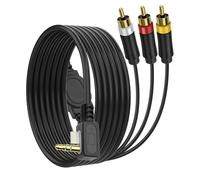 MEIRIYFA Compatible avec PSP AV Audio Video 3RCA Câble adaptateur pour PSP 2000 3000 HDTV HD Composant Audio Video Câble de rechange (noir, 1,8 m)