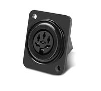 MEIRIYFA Connecteur MIDI DIN 6 broches femelle - Pour panneau de soudure - 2 trous - Type D - Connecteur DIN - Pour équipement audio vidéo, home cinéma (6 broches)