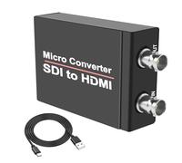 MEIRIYFA Convertisseur SDI vers HDMI, convertisseur SDI vers HDMI 1080p avec sortie SDI Loop Out Support 3G-SDI, HD-SDI, SD-SDI pour caméra SDI moniteur projecteur