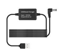 MEIRIYFA Convertisseur USB A 5 V vers DC 12 V - Câble d'alimentation Step Up - Fiche USB 2.0 vers DC 5,5 x 2,1 mm - Adaptateur jack - Câble boost pour routeur, CCTV, autres appareils 12 V (1,6 m)