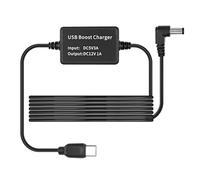 MEIRIYFA Convertisseur USB type C 5 V vers DC 12 V - Câble d'alimentation Step Up - Fiche de type C vers DC 5,5 x 2,1 mm - Adaptateur jack - Câble boost pour routeur, CCTV, autres appareils 12 V (1,6