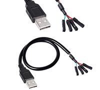 MEIRIYFA Dupont Lot de 2 adaptateurs USB 2.0 A vers USB 4 broches pour carte mère, USB mâle vers 4 broches femelles 28 AWG 30 cm