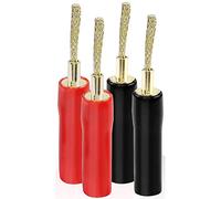 MEIRIYFA flexible pin Banana plug Connector, tressé 2mm Banana plug plug plug pin plaqué or amplificateur audio Haut - parleur fil système audio (4 PCS)