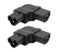 MEIRIYFA Lot de 2 adaptateurs IEC 320 C13 vers C6 C13 femelle à 90° vers fiche C6 mâle 3 broches 10 A 250 V Convient pour ordinateurs portables et moniteurs